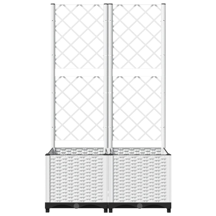 Jardinieră de grădină cu spalier, alb, 80x40x136 cm, PP WALTI
