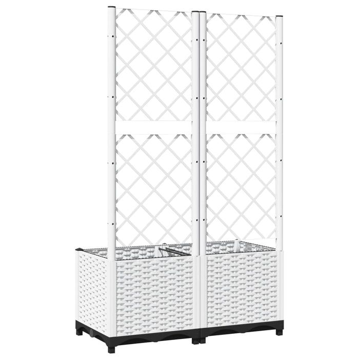 Jardinieră de grădină cu spalier, alb, 80x40x136 cm, PP WALTI