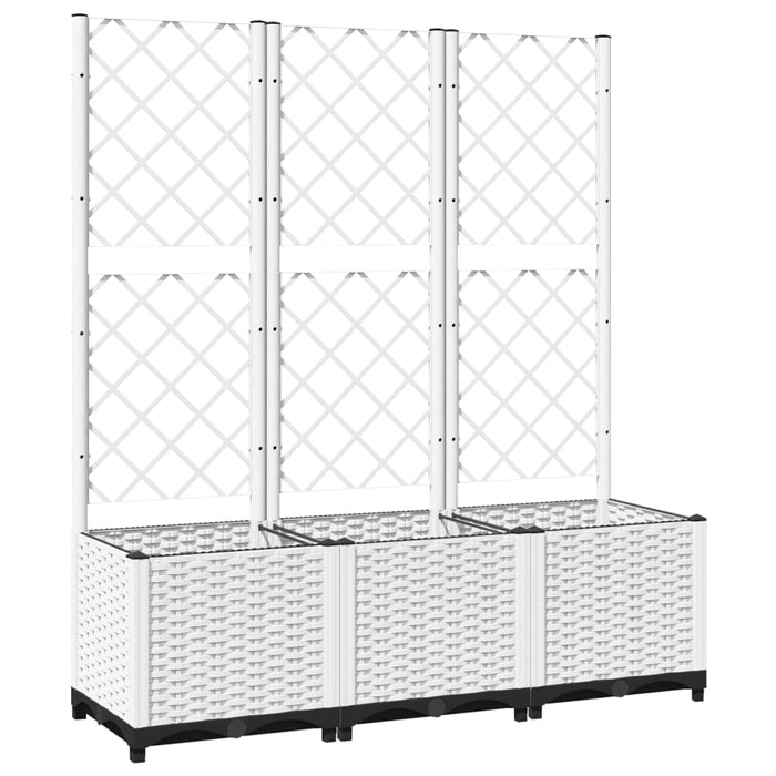 Jardinieră de grădină cu spalier, alb, 120x40x136 cm PP - WALTI WALTI