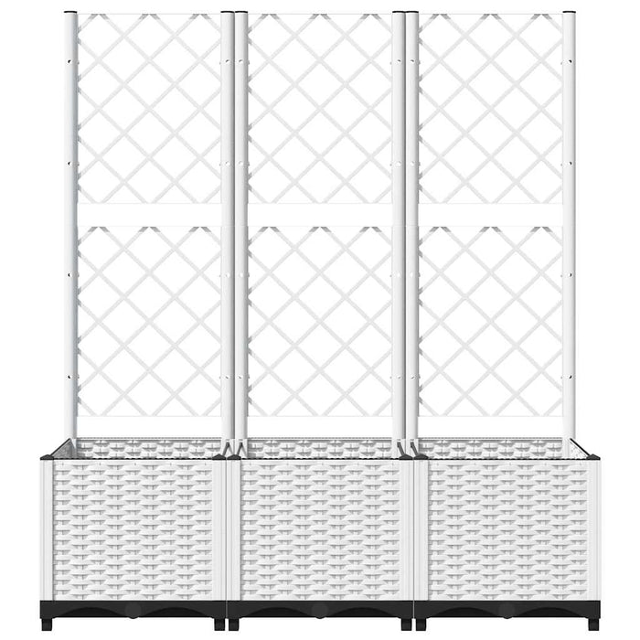 Jardinieră de grădină cu spalier, alb, 120x40x136 cm PP - WALTI WALTI