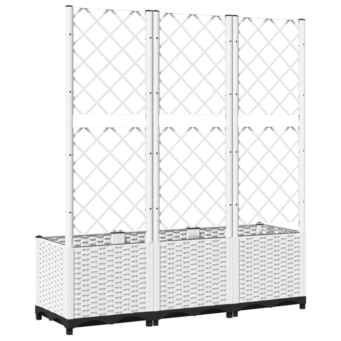 Jardinieră de grădină cu spalier, alb, 120x40x136 cm PP - WALTI WALTI