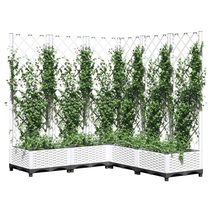 Jardinieră de grădină cu spalier, alb, 120x120x121,5 cm, PP WALTI