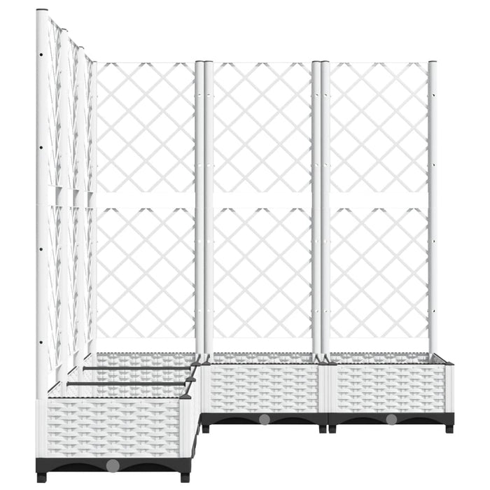 Jardinieră de grădină cu spalier, alb, 120x120x121,5 cm, PP WALTI