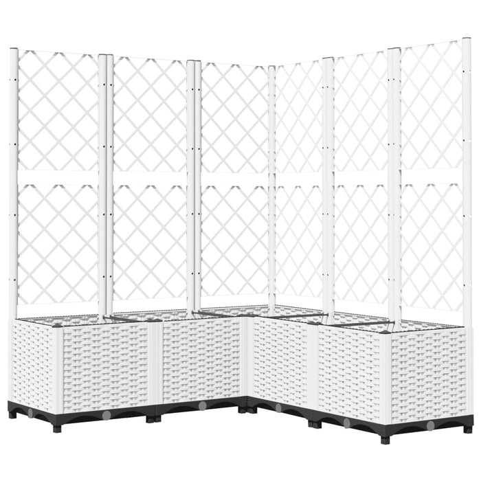 Jardinieră de grădină cu spalier, alb, 120x120x136 cm PP WALTI