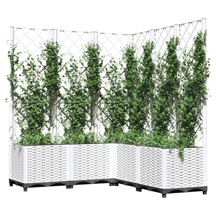 Jardinieră de grădină cu spalier, alb, 120x120x136 cm PP WALTI