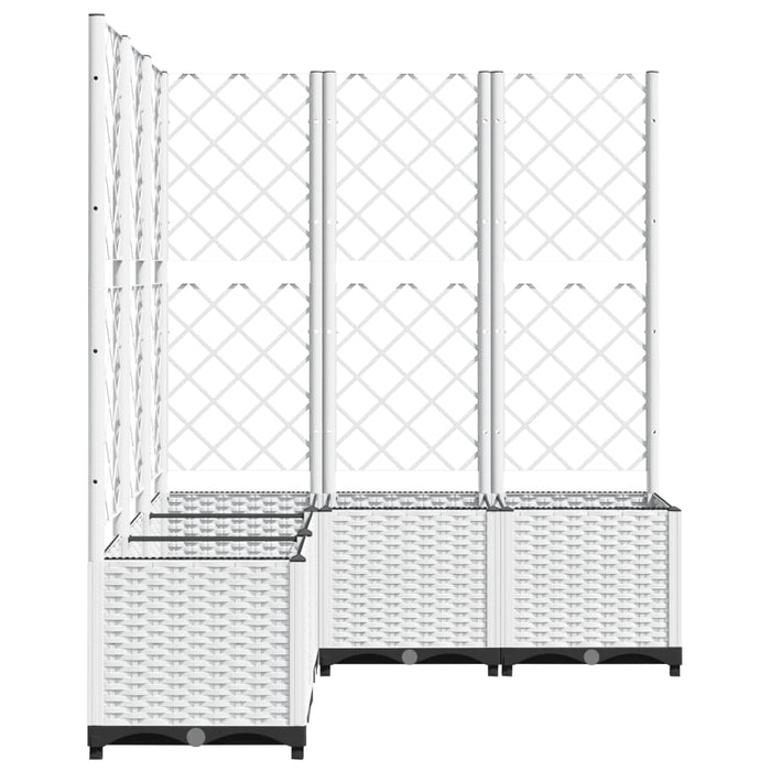 Jardinieră de grădină cu spalier, alb, 120x120x136 cm PP WALTI
