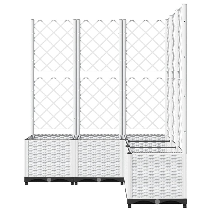 Jardinieră de grădină cu spalier, alb, 120x120x136 cm PP WALTI