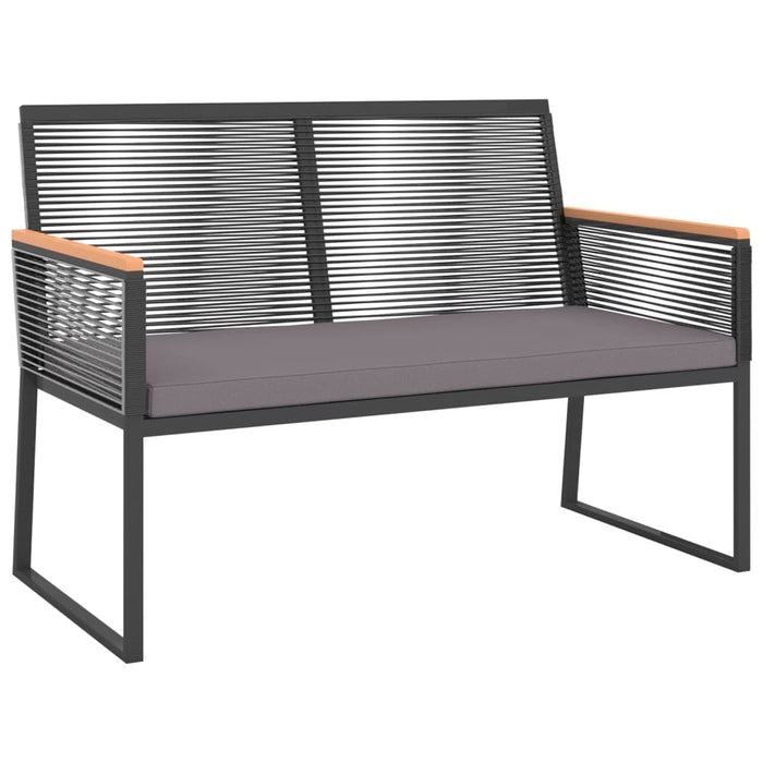 Set mobilier relaxare grădină, 4 piese cu perne, negru, oțel WALTI