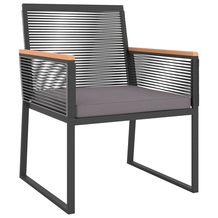 Set mobilier relaxare grădină, 4 piese cu perne, negru, oțel WALTI