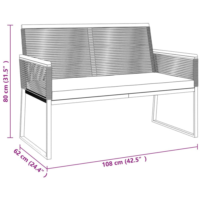 Set mobilier relaxare grădină, 4 piese cu perne, negru, oțel WALTI