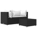 Set mobilier de grădină cu perne, 3 piese, negru, poliratan - WALTI WALTI