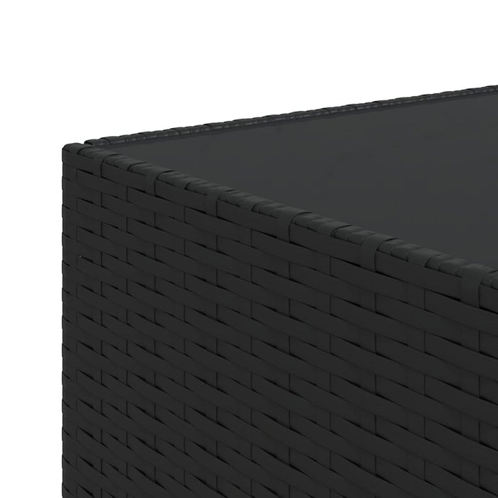 Set mobilier de grădină cu perne, 3 piese, negru, poliratan - WALTI WALTI