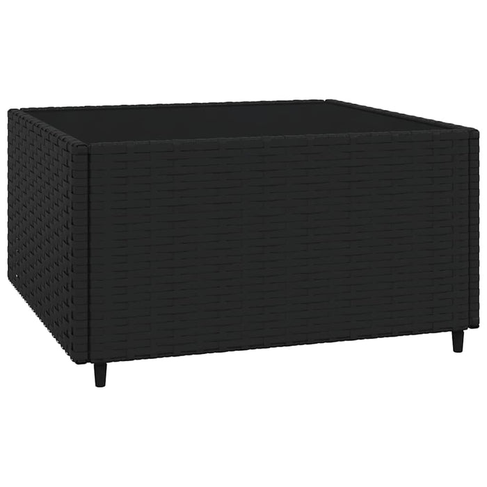 Set mobilier relaxare grădină 4 piese cu perne poliratan negru WALTI