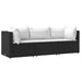 Set mobilier de grădină cu perne, 3 piese, negru, poliratan - WALTI WALTI