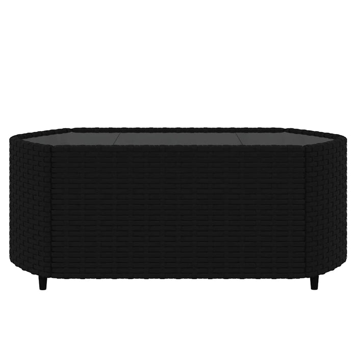 Set mobilier de grădină cu perne, 3 piese, negru, poliratan - WALTI WALTI