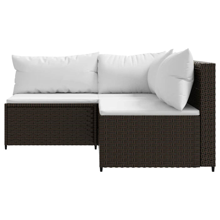 Set mobilier de grădină cu perne, 3 piese, maro, poliratan - WALTI WALTI