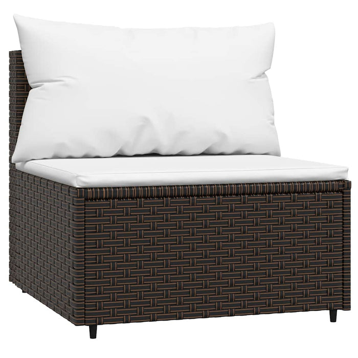 Set mobilier de grădină cu perne, 3 piese, maro, poliratan WALTI