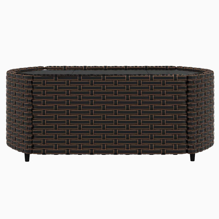 Set mobilier de grădină cu perne, 3 piese, maro, poliratan - WALTI WALTI