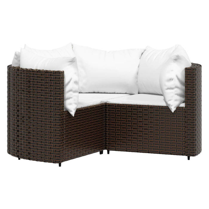 Set mobilier de grădină cu perne, 4 piese, maro, poliratan - WALTI WALTI