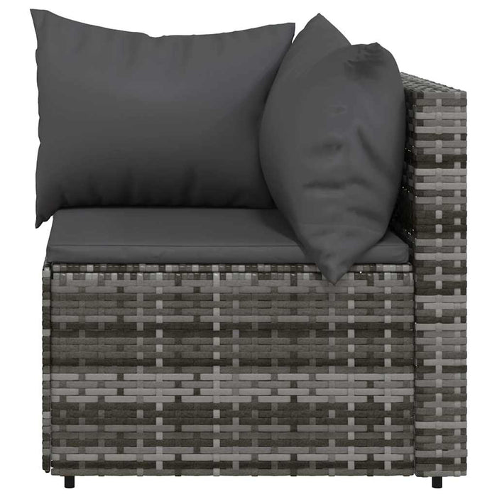 Set mobilier de grădină cu perne, 3 piese, gri, poliratan WALTI