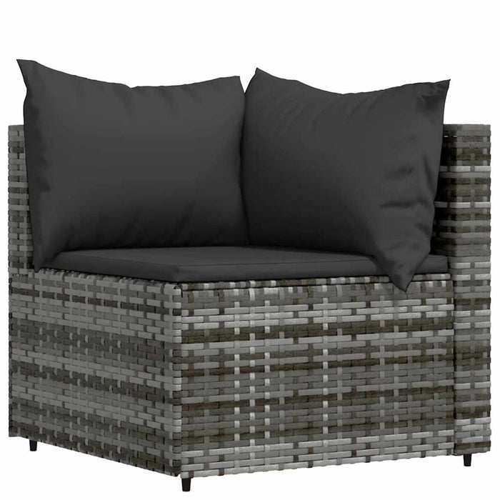 Set mobilier de grădină cu perne, 3 piese, gri, poliratan - WALTI WALTI