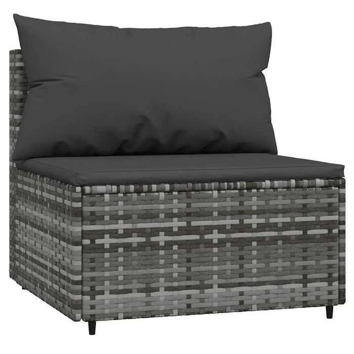 Set mobilier de grădină cu perne, 3 piese, gri, poliratan - WALTI WALTI