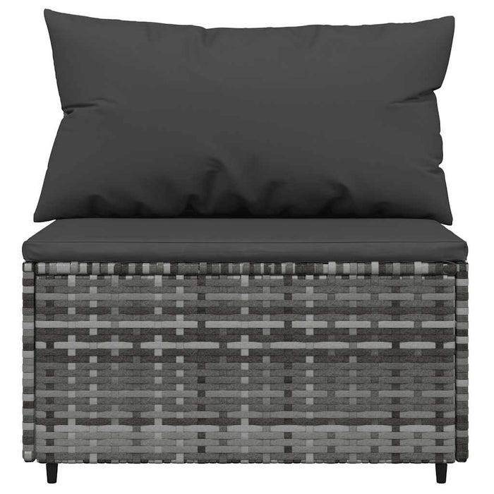 Set mobilier de grădină cu perne, 3 piese, gri, poliratan - WALTI WALTI