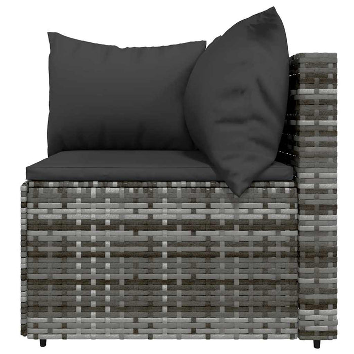 Set mobilier de grădină cu perne, 3 piese, gri, poliratan - WALTI WALTI