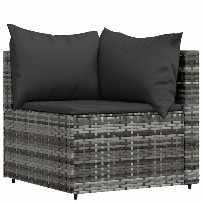 Set mobilier de grădină cu perne, 4 piese, gri, poliratan WALTI