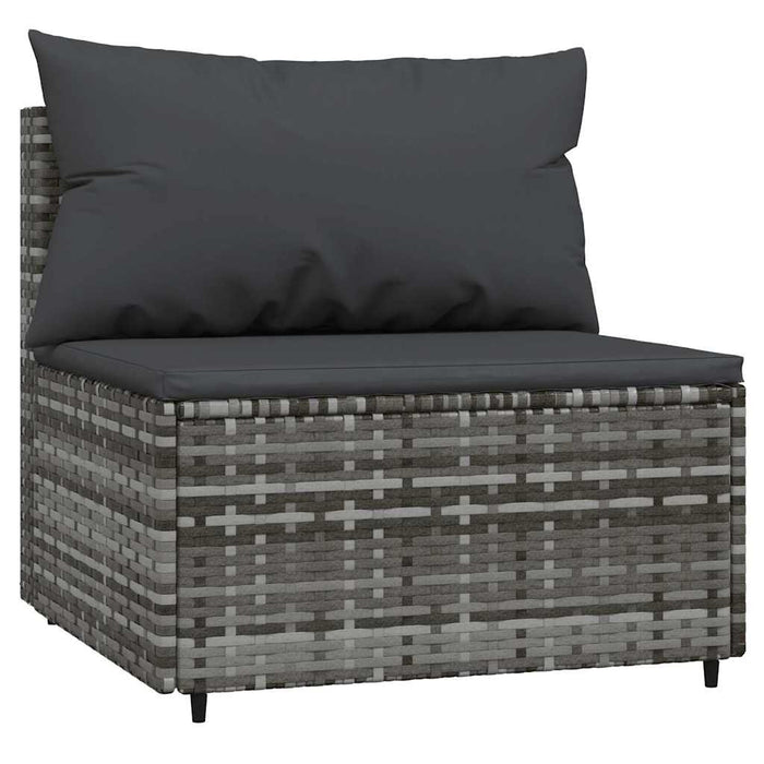 Set mobilier de grădină cu perne, 4 piese, gri, poliratan WALTI