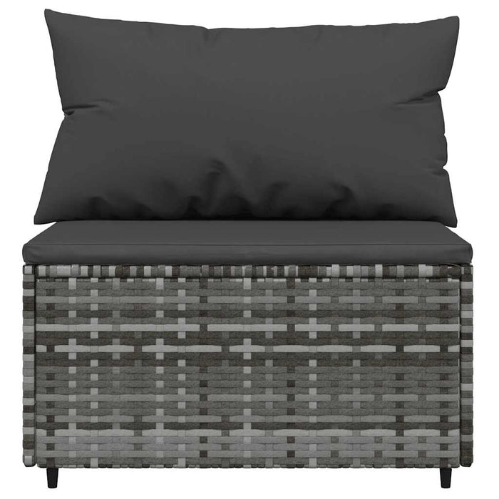 Set mobilier de grădină cu perne, 4 piese, gri, poliratan WALTI