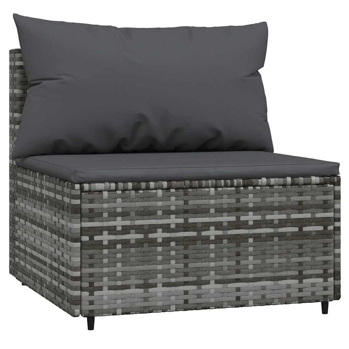 Set mobilier de grădină cu perne, 4 piese, gri, poliratan - WALTI WALTI