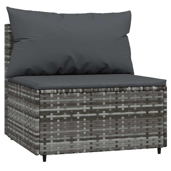 Set mobilier de grădină cu perne, 4 piese, gri, poliratan - WALTI WALTI