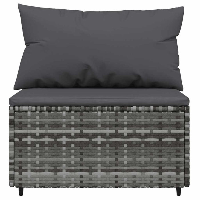 Set mobilier de grădină cu perne, 3 piese, gri, poliratan - WALTI WALTI