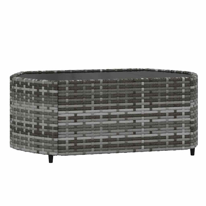 Set mobilier de grădină cu perne, 3 piese, gri, poliratan - WALTI WALTI