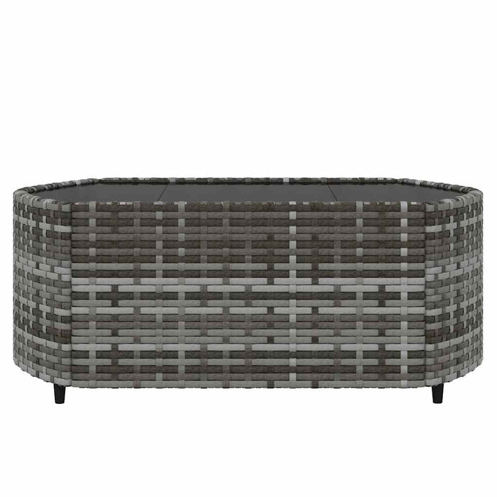 Set mobilier de grădină cu perne, 3 piese, gri, poliratan - WALTI WALTI
