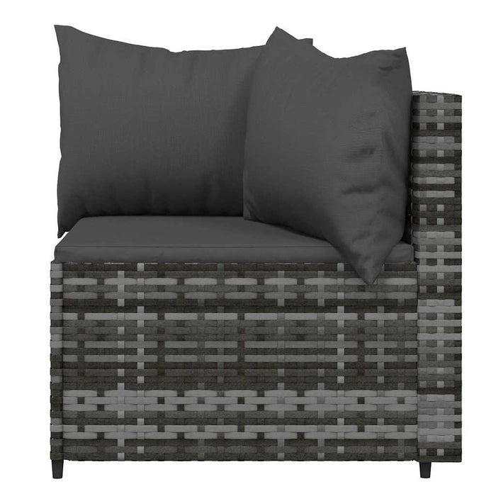 Set mobilier de grădină cu perne, 3 piese, gri, poliratan - WALTI WALTI