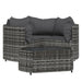 Set mobilier de grădină cu perne, 4 piese, gri, poliratan - WALTI WALTI