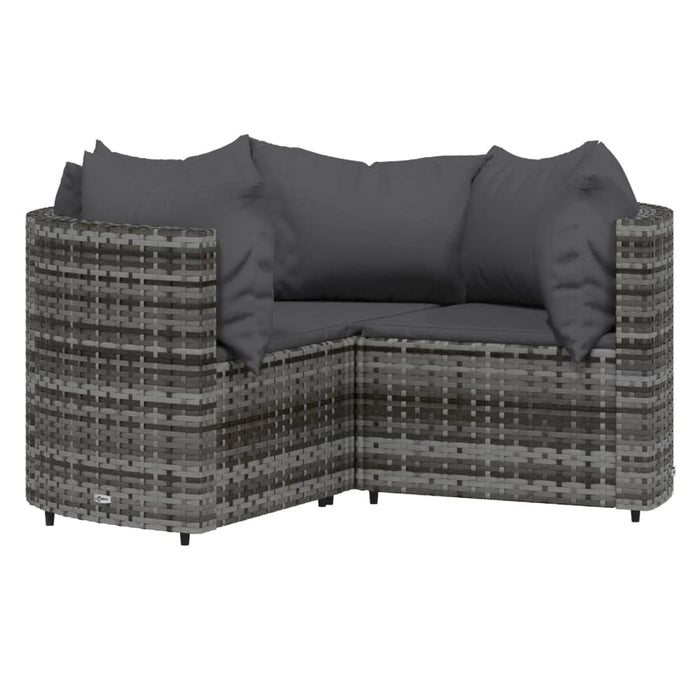 Set mobilier de grădină cu perne, 4 piese, gri, poliratan - WALTI WALTI