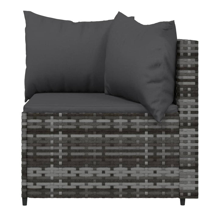 Set mobilier de grădină cu perne, 4 piese, gri, poliratan - WALTI WALTI