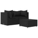 Set mobilier de grădină cu perne, 3 piese, negru, poliratan - WALTI WALTI