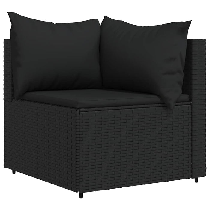 Set mobilier de grădină cu perne, 3 piese, negru, poliratan - WALTI WALTI