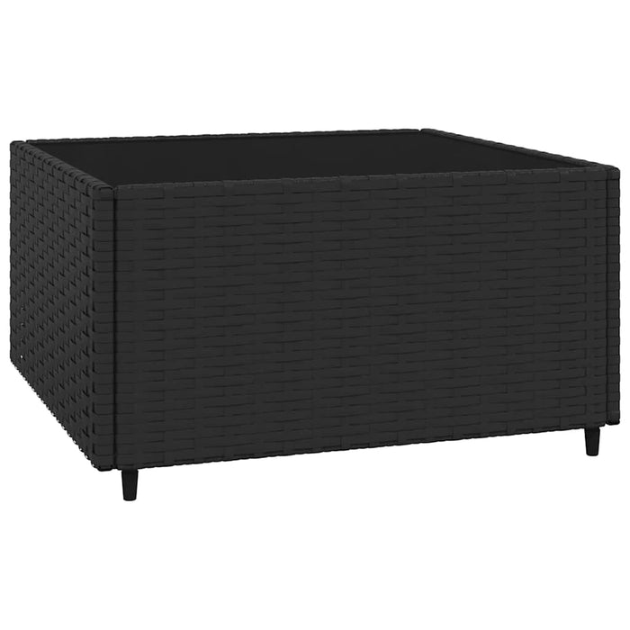 Set mobilier relaxare grădină 4 piese cu perne poliratan negru - WALTI WALTI