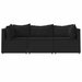 Set mobilier de grădină cu perne, 3 piese, negru, poliratan - WALTI WALTI