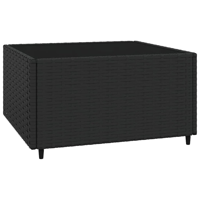 Set mobilier de grădină cu perne, 3 piese, negru, poliratan - WALTI WALTI