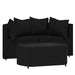 Set mobilier de grădină cu perne, 3 piese, negru, poliratan - WALTI WALTI