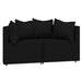 Set mobilier de grădină cu perne, 3 piese, negru, poliratan - WALTI WALTI