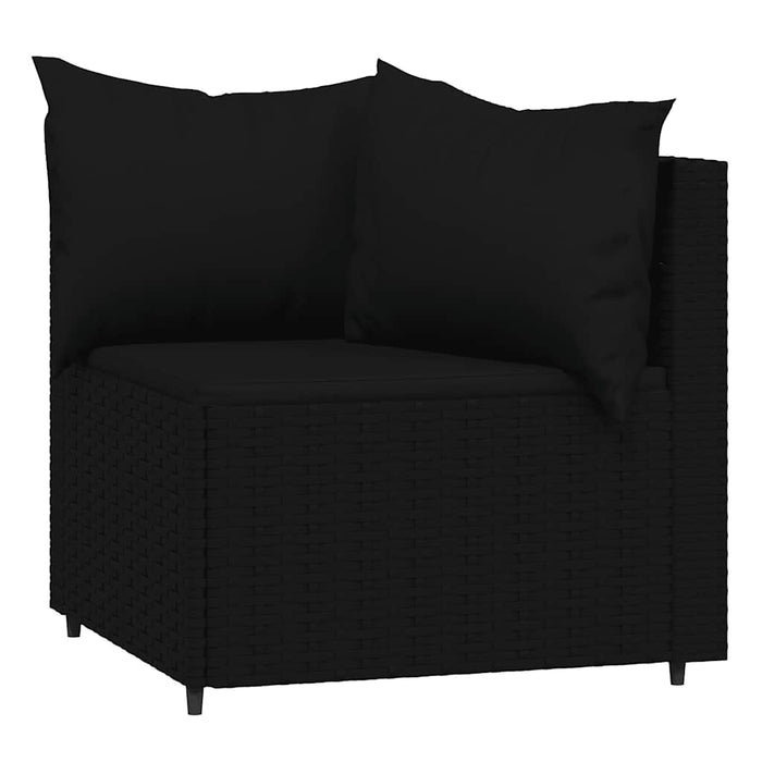 Set mobilier de grădină cu perne, 3 piese, negru, poliratan - WALTI WALTI