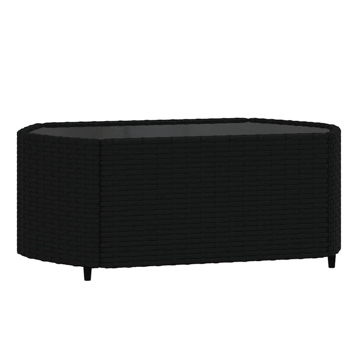 Set mobilier de grădină cu perne, 3 piese, negru, poliratan - WALTI WALTI