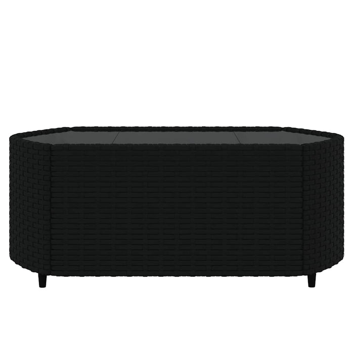 Set mobilier de grădină cu perne, 3 piese, negru, poliratan - WALTI WALTI